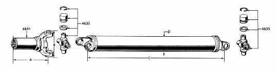 Exploded view of driveshaft