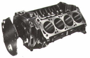 351C block, showing timing cover