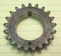 289 HP crank sprocket, showing rollpin hole